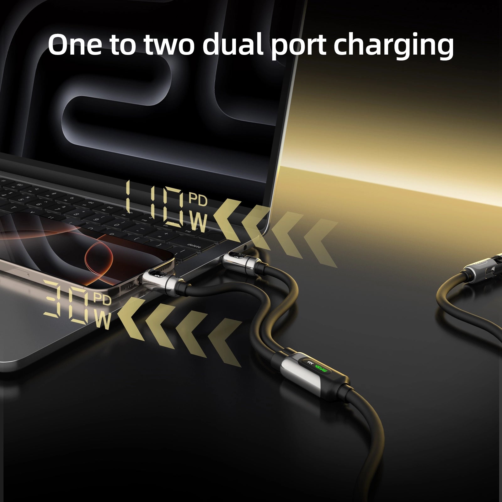 mfish Gemini Dragon Charging Cable (Dual Device, 140W, Real time display)