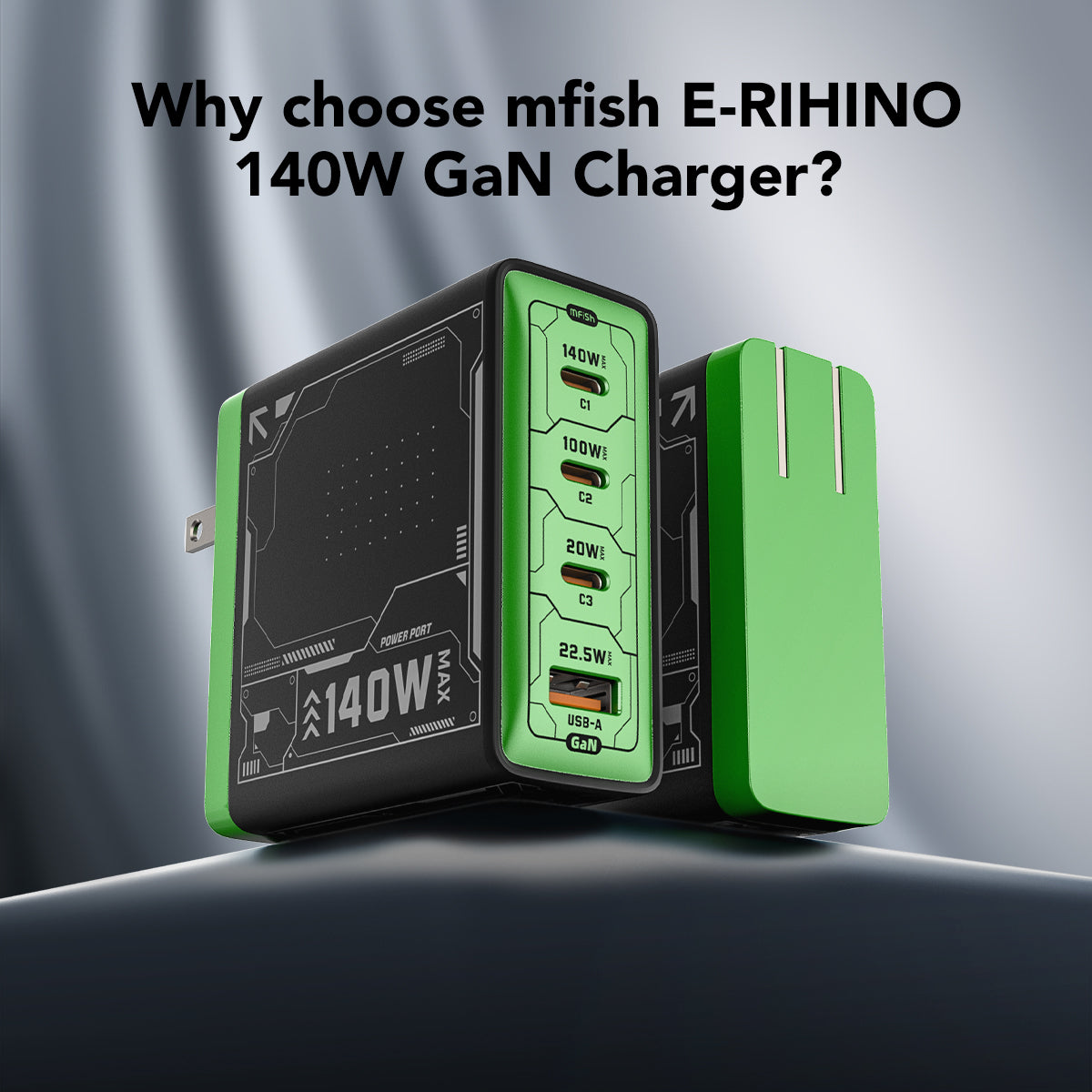 mfish E-RIHINO 140W GaN Charger: Power Your World with Unmatched Efficiency