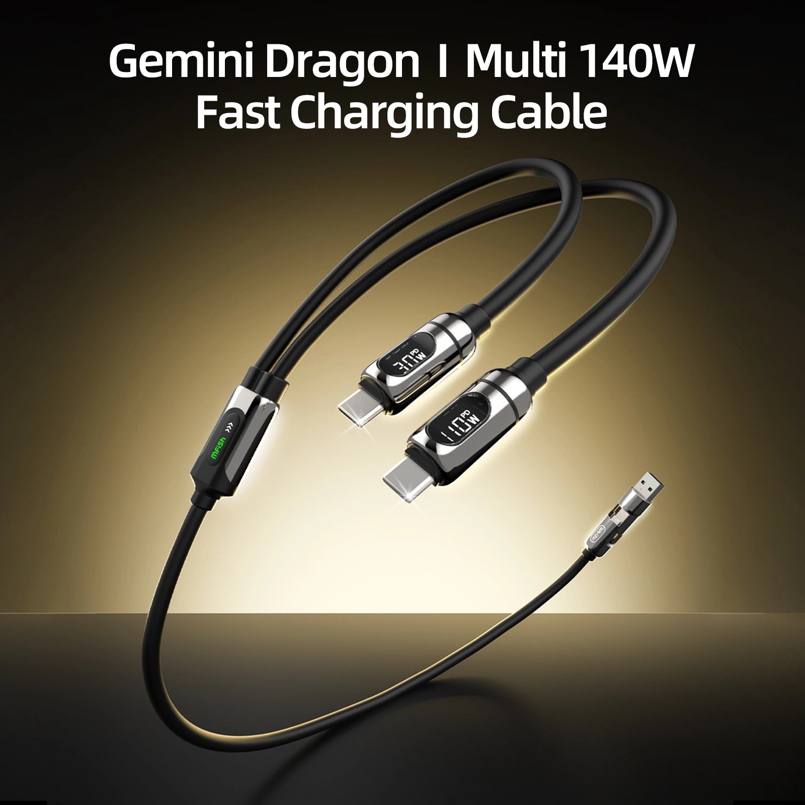 mfish Gemini Dragon Charging Cable (Dual Device, 140W, Real time display)