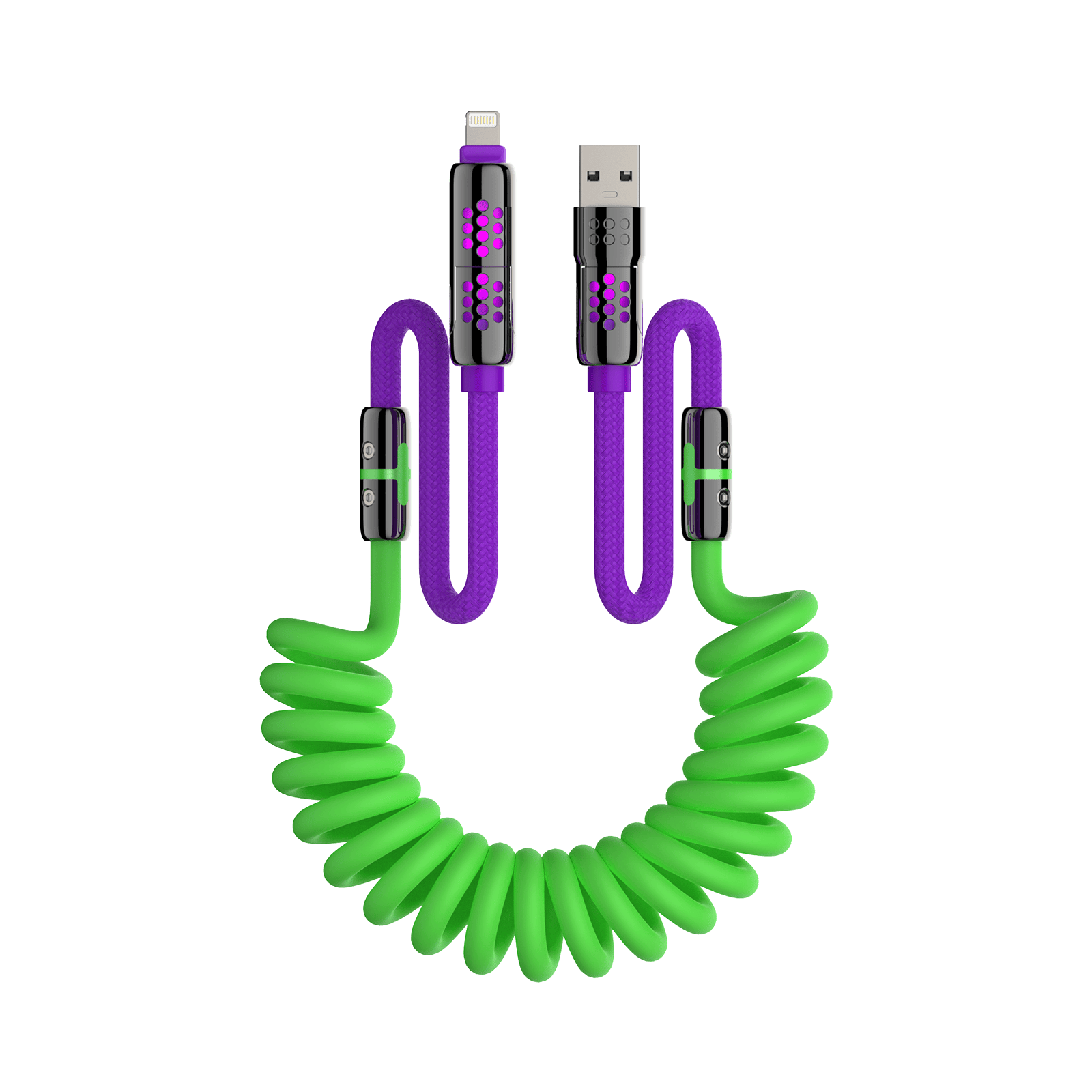 mfish Armored Dragon 8 Spiralkabel (4-in-1, 240 W) – Verwicklungsfrei für Auto und Schreibtisch